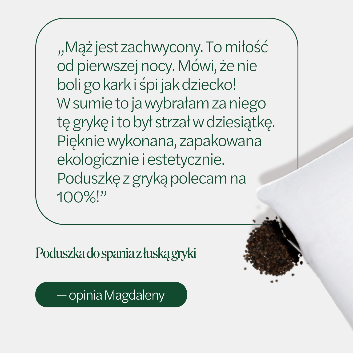 BLACK: Poduszka z łuską gryki MD (różne rozmiary)