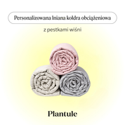 BLACK: Personalizowana lniana kołdra obciążeniowa z pestkami wiśni