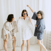 Kimono lniane Plantule krótkie (białe)