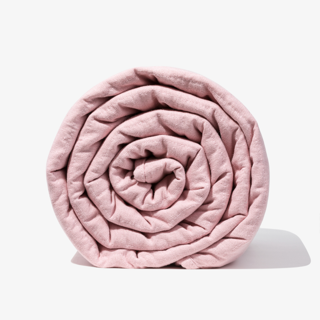 BLACK: Personalizowana lniana kołdra obciążeniowa z pestkami wiśni