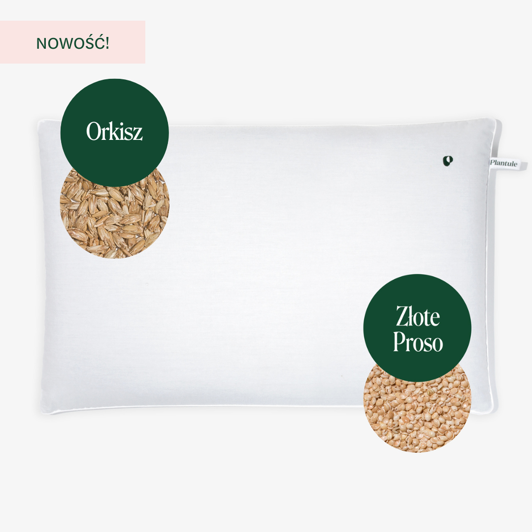 Poduszka dwustronna z łuską orkiszu i złotego prosa 50 x 75 cm MD