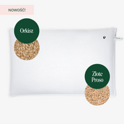 Poduszka dwustronna z łuską orkiszu i złotego prosa 50 x 75 cm MD