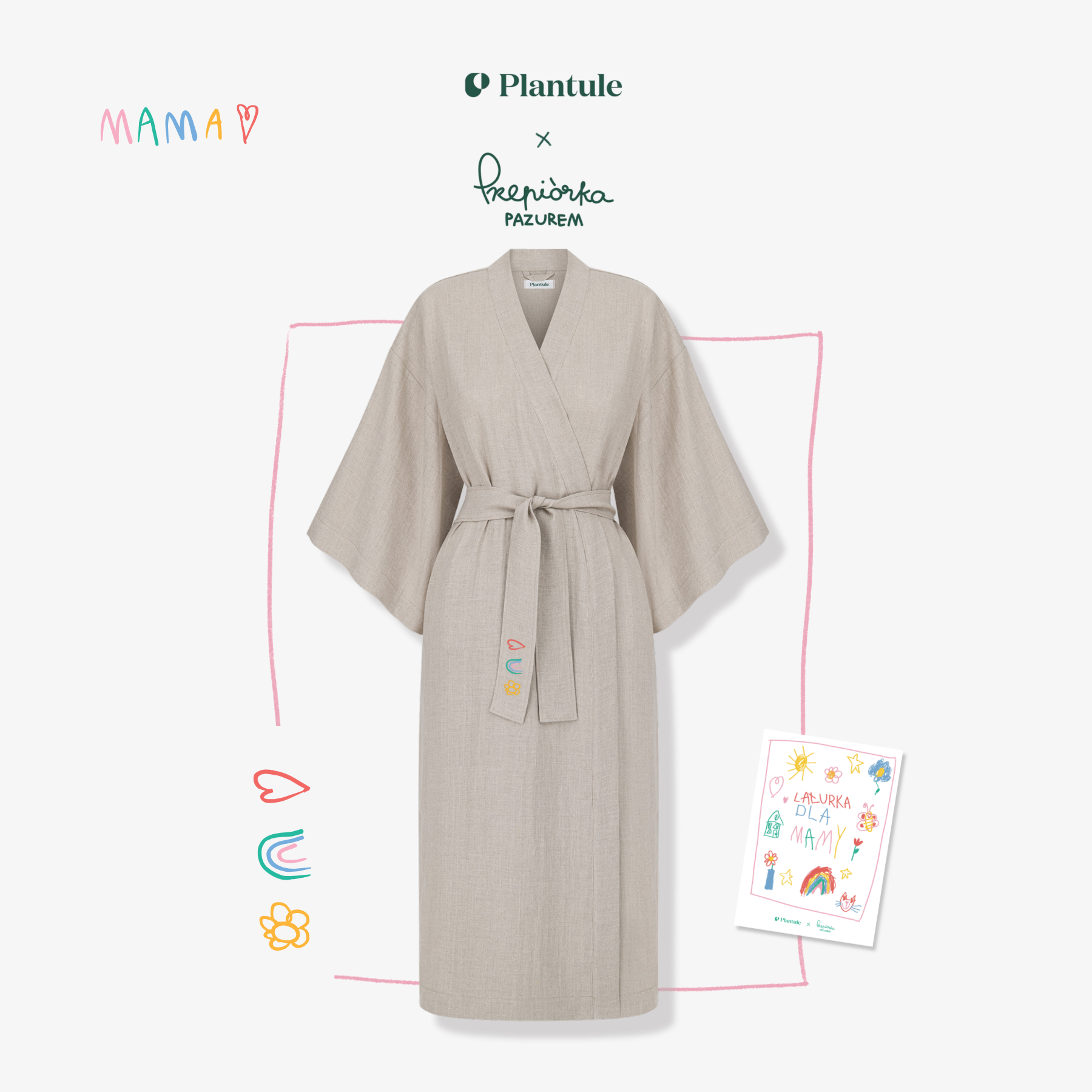 Kimono lniane naturalne - edycja limitowana MAMA