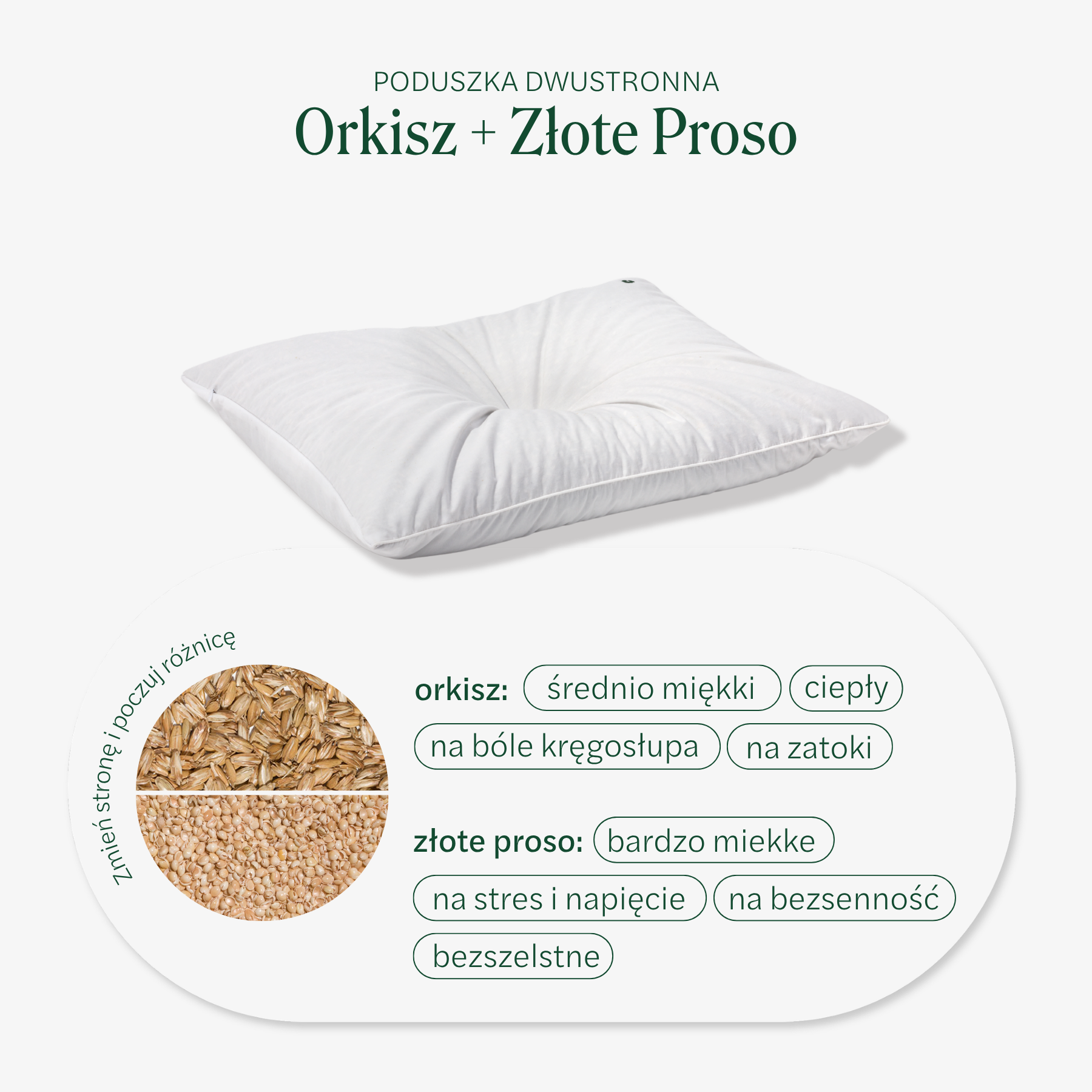 Poduszka do spania dwustronna z poszewką 45x60 MD - edycja limitowana MAMA