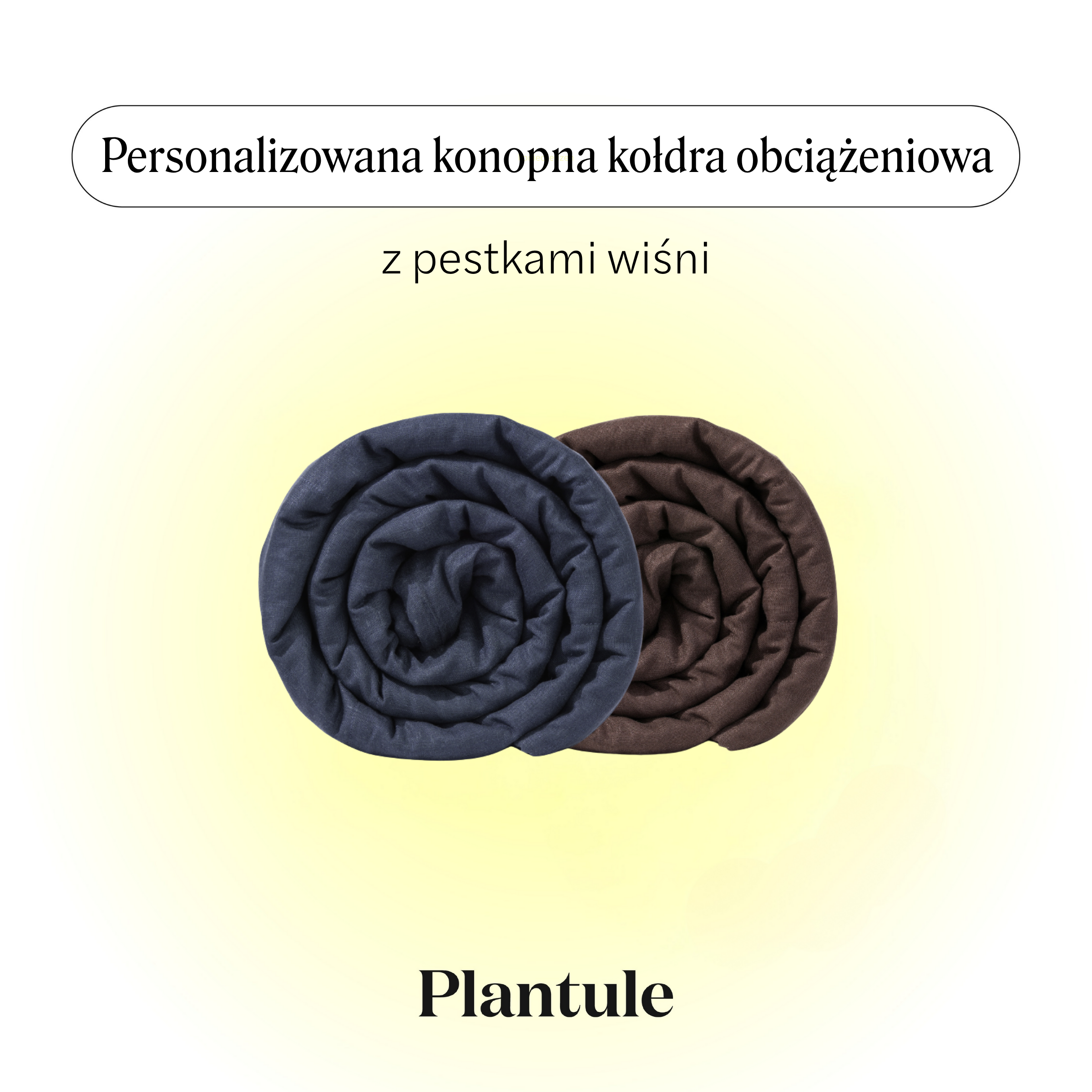 BLACK: Personalizowana konopna kołdra obciążeniowa z pestkami wiśni