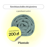 Kołdra obciążeniowa z pestkami wiśni 150x200 cm (zielona bawełna)