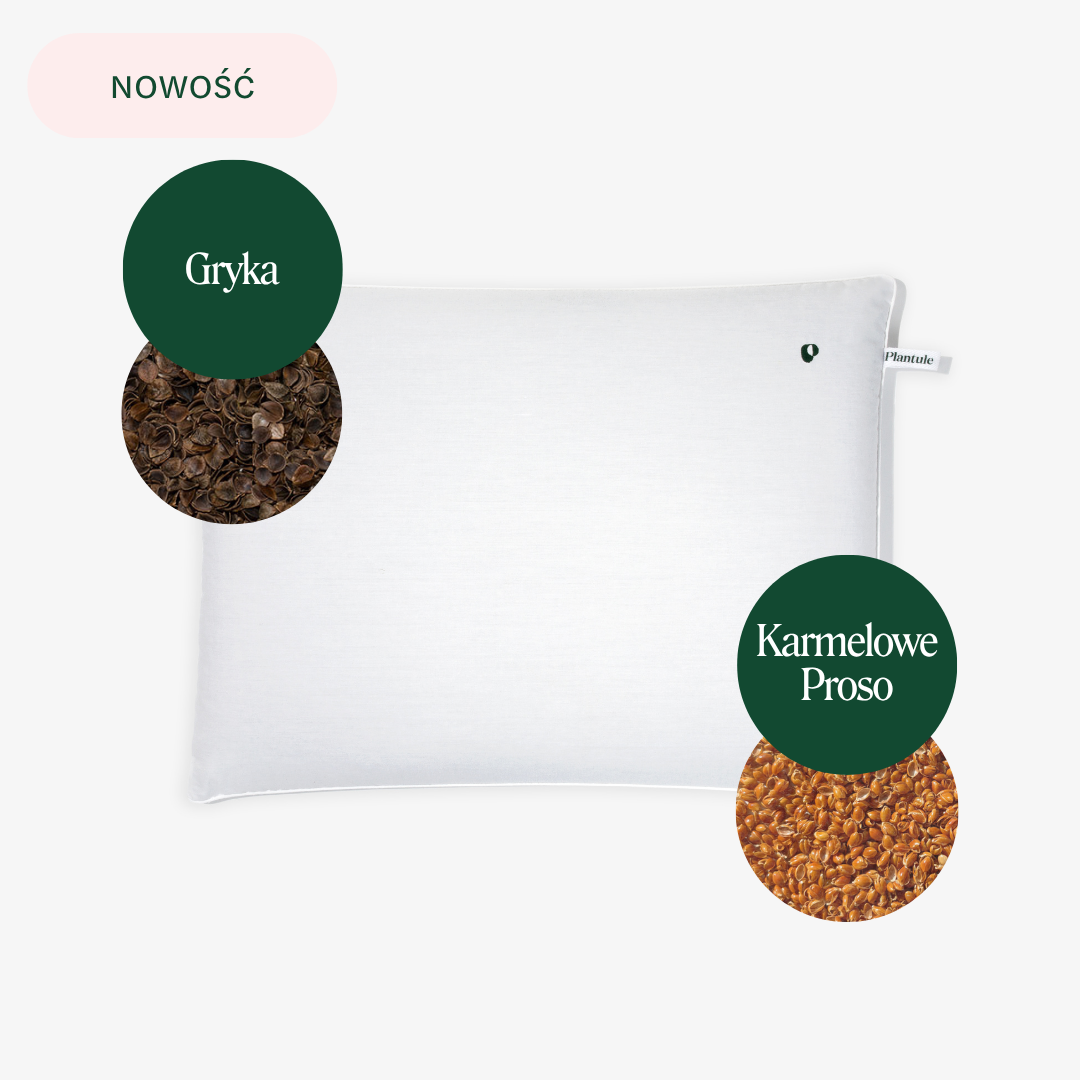 Poduszka dwustronna z łuską gryki i karmelowego prosa 45 x 60 cm MD