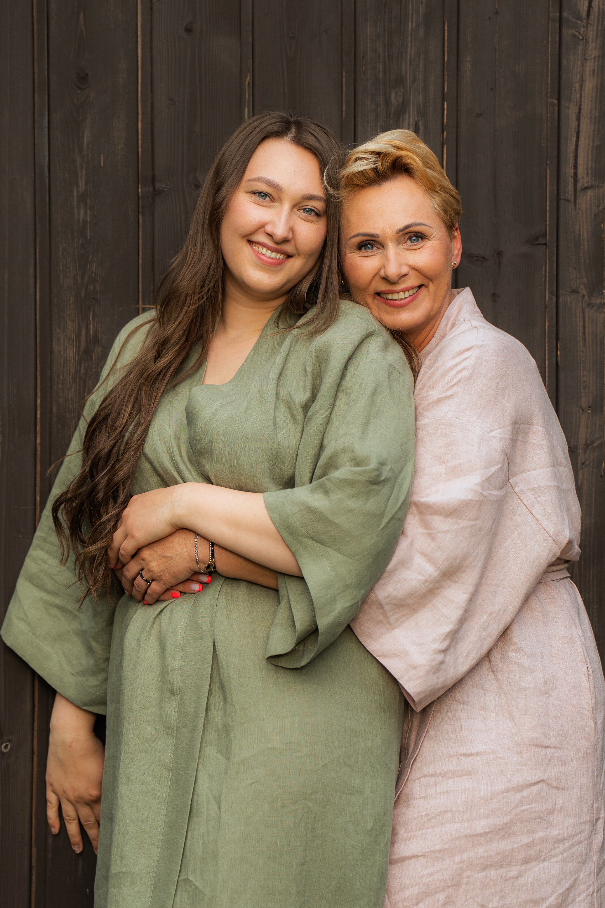 Kimono lniane Plantule długie (zielone)
