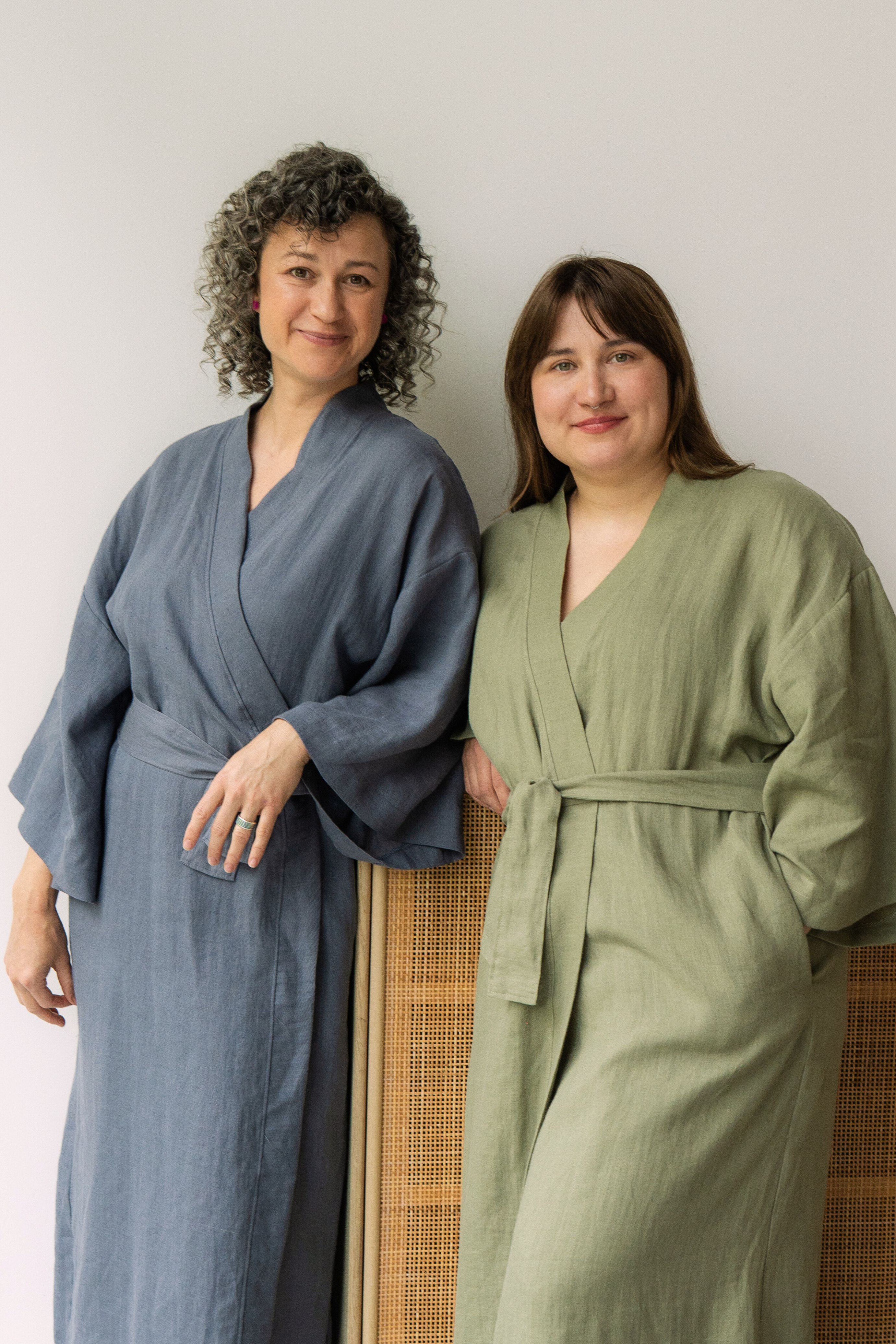Kimono lniane Plantule długie (zielone)