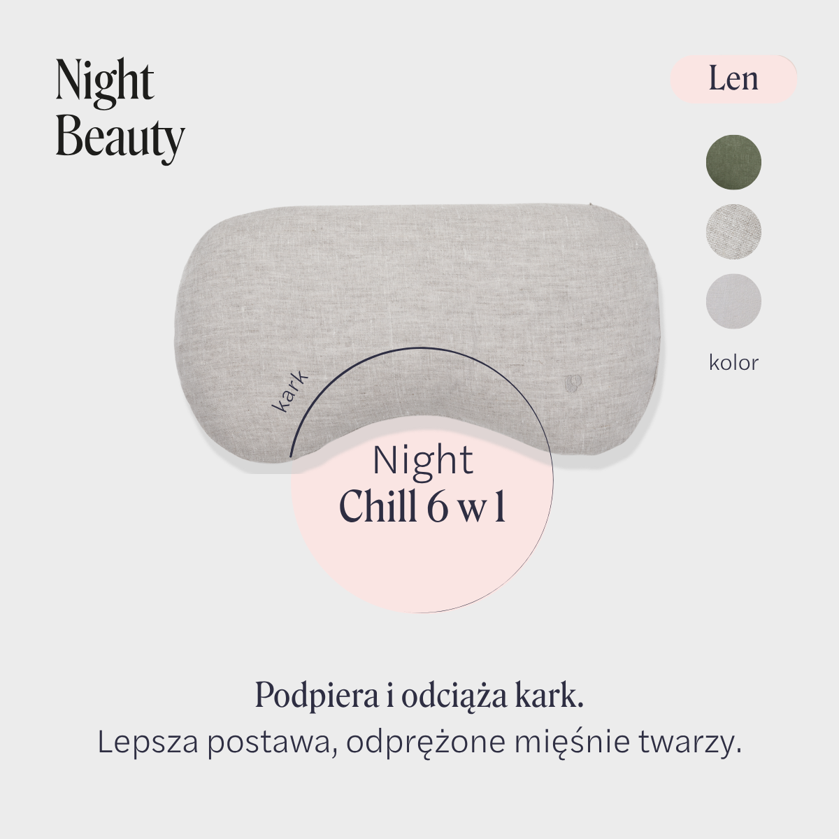 Night Chill 6 w1 – lniana poduszka rozluźniająca (różne kolory)