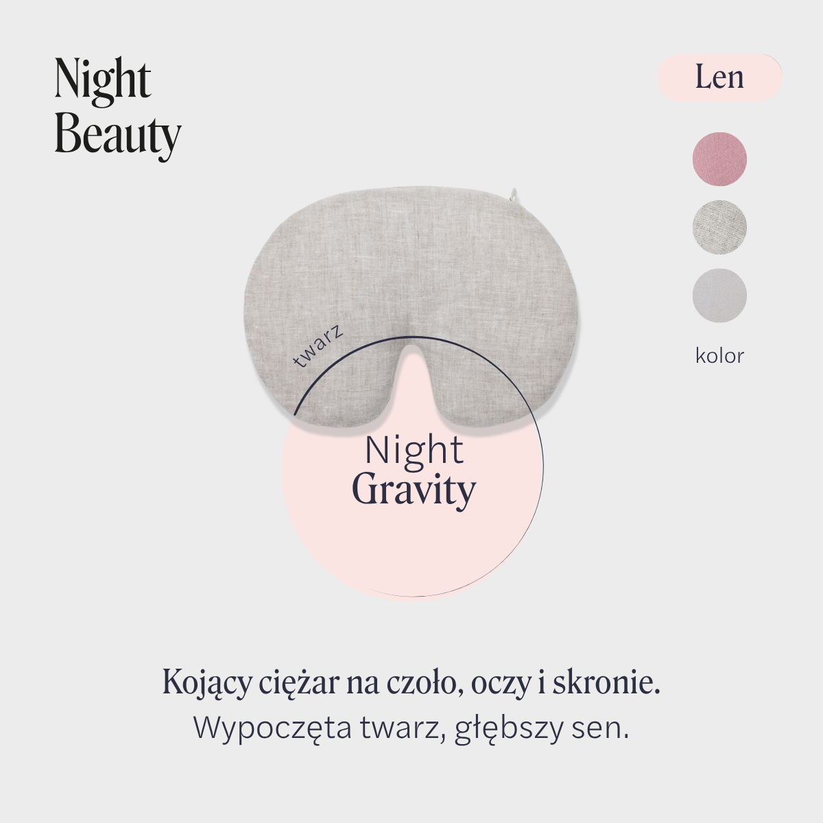 Night Gravity – lniana maska obciążeniowa (różne kolory)