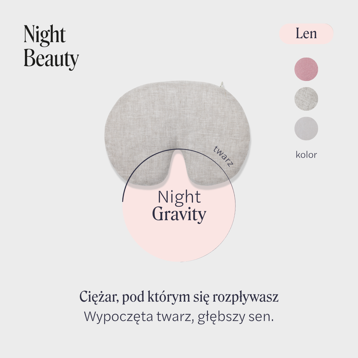Night Gravity – lniana maska obciążeniowa (różne kolory)