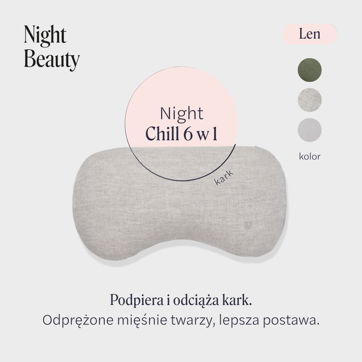 Night Chill 6 w1 – lniana poduszka rozluźniająca (różne kolory)