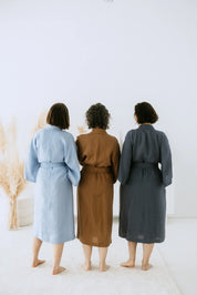 Kimono lniane Plantule długie (karmelowe)