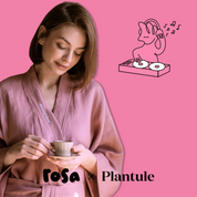 Kimono lniane Rosa × Plantule (różowe) – morning disco
