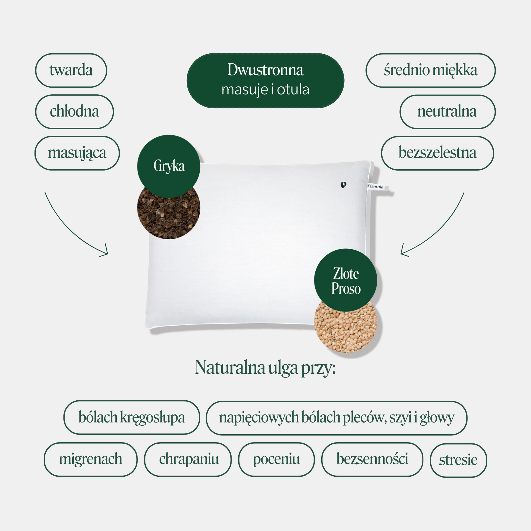 BLACK: Poduszka dwustronna MD (różne rodzaje)
