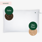 Poduszka dwustronna z łuską złotego prosa i gryki 50 x 75 cm MD